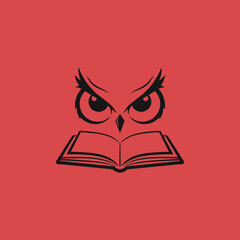 vector illustration of a book with owl