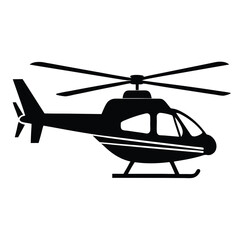 Silhouette of a Helicopter Flying in the Sky Offering Aerial Perspective and Evoking Themes of Aviation Transportation and Technology