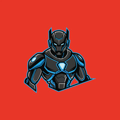 blue robot vector illustration