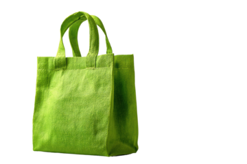 PNG Bright green reusable shopping tote bag on black background