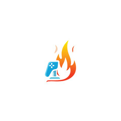 vector illustration of a fire icon with gaming console