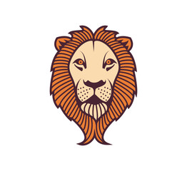 Intricate lion head graphic design for logo or branding.