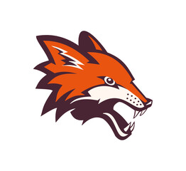 Obraz premium Aggressive Fox Head Graphic Design