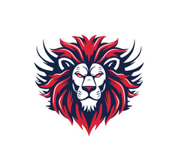 Majestic lion head design with a vibrant mane, perfect for impactful logo creation and powerful brand representation