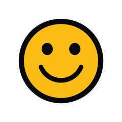 Happy Smiley Face Icon,  Happy Yellow Smiley Face Isolated on White