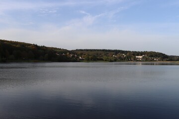 lake in Saint Sernin Du Bois in Burgundy, France