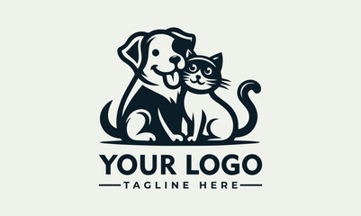 Friendly dog and cat logo design, perfect for pet services.