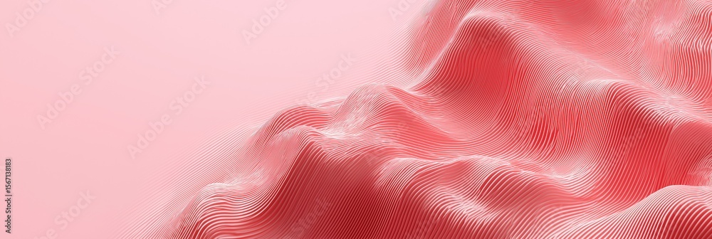 Wall mural a pink fabric with a wave pattern. the image has a soft and calming mood