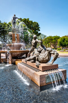 The Archibald Memorial Fountain built in bronze and marble at Hyde Park. It was built in 1926 by French Artist Fran&ccedil;ois-L&eacute;on Sicard. Sydney. Dec 2019
