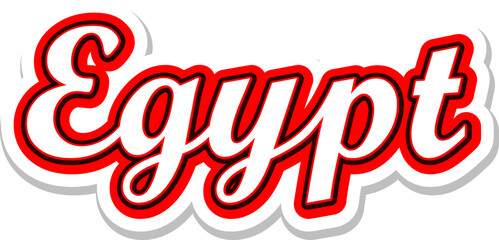 Egypt- 3D Text in Calligraphy on white background. 3d text effect of Egypt. 