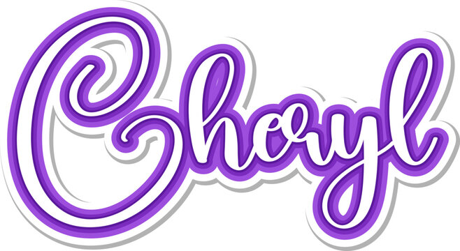 3D name text, Cheryl - Female name - 3D Text in magenta on white background
