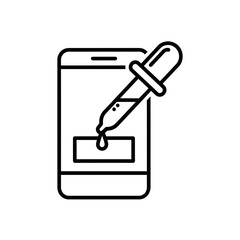 Smartphone with dropper illustration for color selection tool  