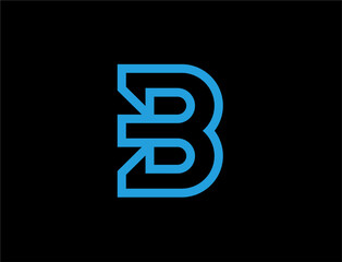 Fototapeta premium Bold blue letter b logo