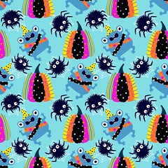 Halloween Animals Cartoon Seamless Frogs