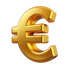 Fototapeta premium Shiny golden euro currency symbol isolated on white background