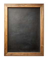Empty wooden framed blackboard with a dark chalk surface isolated on a transparent background chalkboard