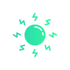 Icon Flat Gradient electric sun energy. Free energy, ecology, renewable, green energy and solar power plant concept. Gradient blue and Flat icon.