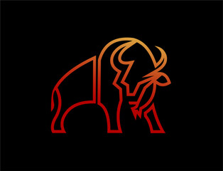 Buffalo illustration abstract graphic design