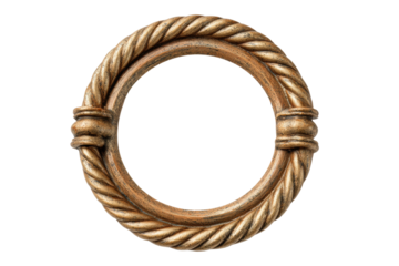 PNG Ornate circular gold rope frame on black background