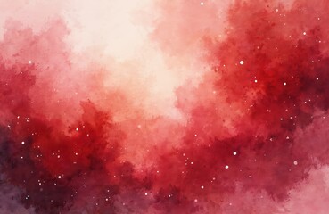 Abstract red watercolor painted background. Soft aquarelle texture, bright color. Artistic backdrop for creative design. Use as romantic template for Valentine Day, love.