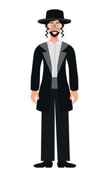 jewish man standing in traditional attire clip art preview