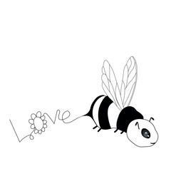 Cartoon bee mascot. Little bee flying. Wasp collection. Vector bumblebee characters. Insect icon. Design template for invitation, card. Doodle style.