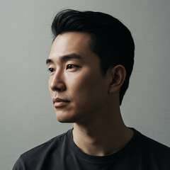 Fototapeta premium asian man profile portrait