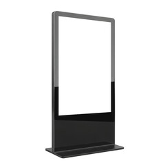 Digital signage display stand mockup isolated on transparent background
