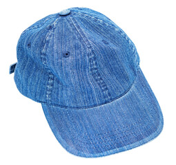 Baseball cap blue denim isolated on white