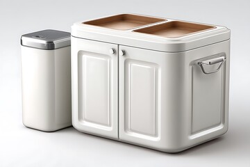 Smart kitchen bin with dual compartments view high resolution picture