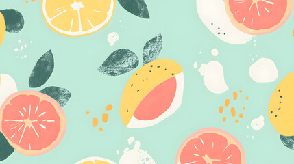spring summer fruits  flowers background