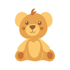 Naklejka premium Adorable teddy bear graphic for children's design projects, suitable for baby showers, birthday cards, or nursery decoration materials.