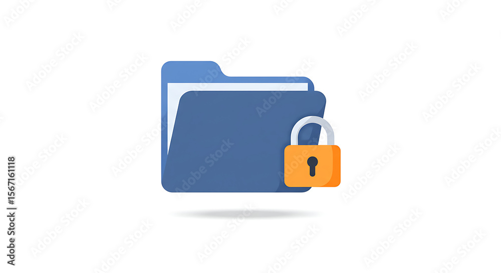 Poster secure folder: illustrative representation of a secure folder with a padlock, symbolizing data prote
