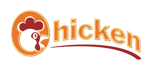 chicken restaurant logo vector illustration, fast food chicken icon design with bold typography and mascot silhouette isolated on transparent background