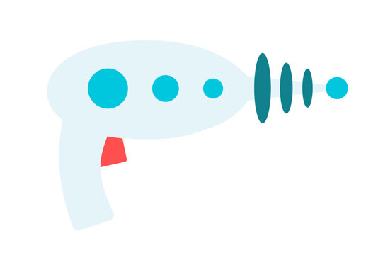 Colorful cartoon style alien blaster gun illustration. Clipart image isolated on background.