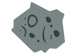 Flat design meteorite icon with craters and details. Clipart image isolated on background.