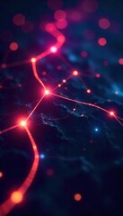 Abstract network of glowing lines connecting diverse shapes, symbolizing innovative connections and futuristic technology Ideal for tech, innovation, and connection themes , futuristic, technology