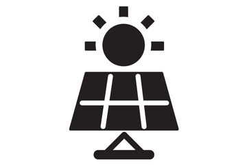 太陽光発電、ソーラーパネルのシンプルアイコン