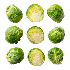 Fresh Brussel sprouts, arranged in an appealing grid, providing a visual feast