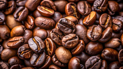 Fototapeta premium Closeup of roasted coffee beans