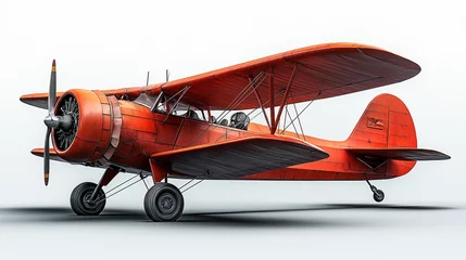 Fototapete Alte Flugzeuge old biplane isolated on white  © Tariq