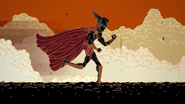 hermes mercury greek mythology god running in sky
