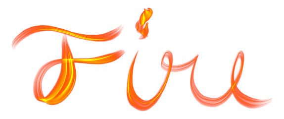 Handwriting Fire Light Orange Yellow Beautiful