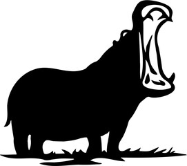 hippo vector illustration, isolated on white