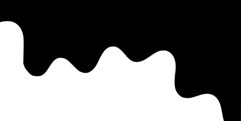 Black melting paint. Dripping splatter and dribble brush strokes with stain and leak, dirty fluid brush icons. Vector isolated. Different borders with flowing ink, sticky liquid design