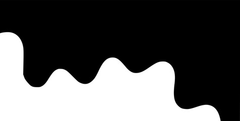 Black melting paint. Dripping splatter and dribble brush strokes with stain and leak, dirty fluid brush icons. Vector isolated. Different borders with flowing ink, sticky liquid design