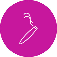 Cigar Vector Line Pink Circle Icon Design