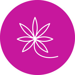 Cannabis Vector Line Pink Circle Icon Design