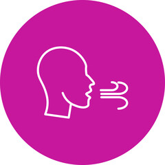 Inhale Vector Line Pink Circle Icon Design