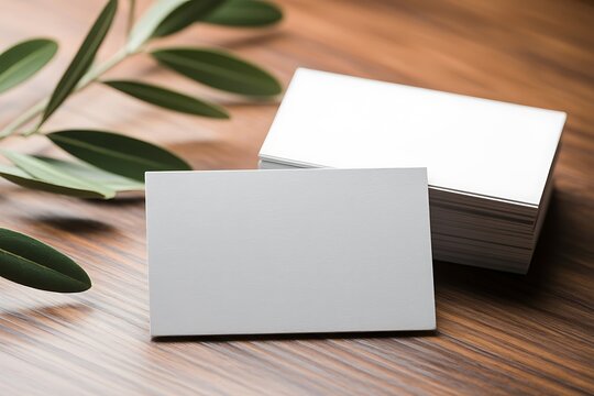 Blank Business Cards Mockup Clean Design & Branding Elements
